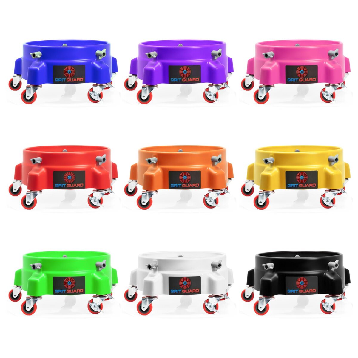 Grit Guard Black 5 Caster Bucket Dolly with decal, 49,95